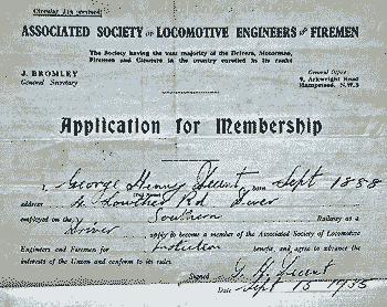 application for membership, from collection of M S-K