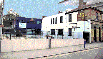 Tontine Street, where the bomb fell