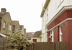 Rear of Admiral Harvey, with Paul's Place houses on the left, by Simon Chambers