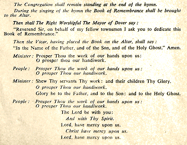 Book of Remembrance - Dedication Order of Service 