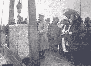 Prince Arthur laying the foundation stone, courtesy Dover Express