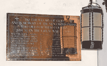 Great war polished plaque, with lamp beside