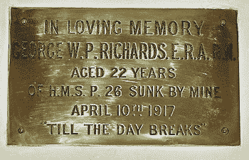G Richards, plaque