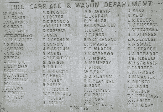 List of men from the Locomotive, Carriage, and Wagon Department, photographed by Simon Chambers