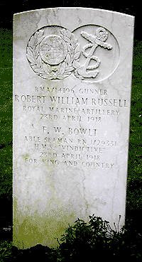 FW Bowlt's gravestone (shared with R W Russell), by Simon Chambers