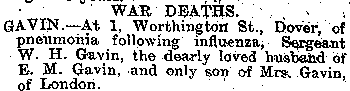 death announcement, courtesy Dover Express, 20 Dec 18