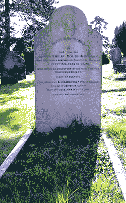 P Goldfinch, gravestone
