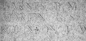 G S Martin's name on the Arras memorial, by Michelle and Andy Cooper