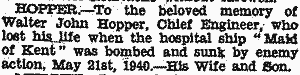 In memoriam announcement, courtesy Dover Express 1941