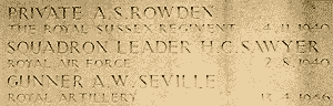 Sam Sawyer's name on memorial, courtesy Ted McManus