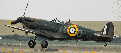 reconstructed Spitfire, image in public domain, source Wikimedia commons