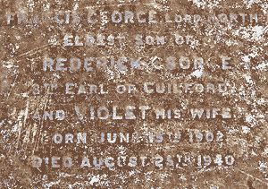 Francis North, his grave slab, by Michelle and Andy Cooper