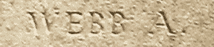 Alred's name, close up, from a photo by Asher Thompson