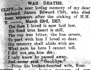 iI only know he passed away, and never said goodbye, in memoriam James Clift, courtesy Dover Express