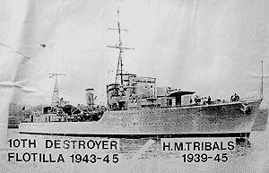 a destoyer similar to the one Charles was on, courtesy Mr Brading