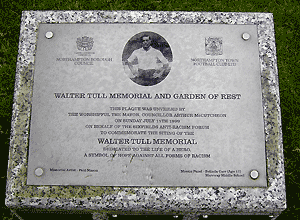 plaque from the memorial at Northampton, by Simon Chambers