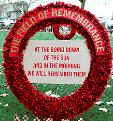 Field of Remembrance - large wreath - at the going down of the sun .... 