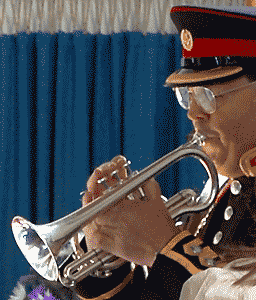 the bugler, Tim Thrust