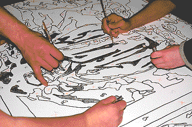 close up of painting