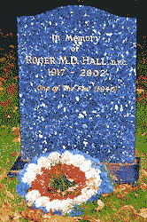 gravestone of Roger Hall, by Simon Chambers