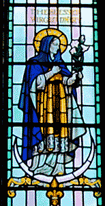 Virgin Mary, detail of window