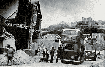 Snargate Street Dover, bombed. Dover Museum collection