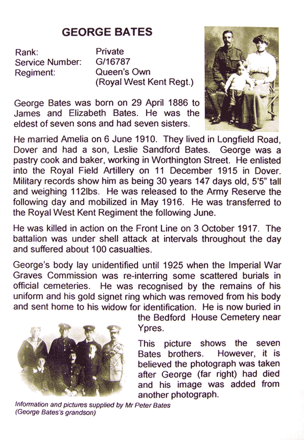 information panel about George Bates