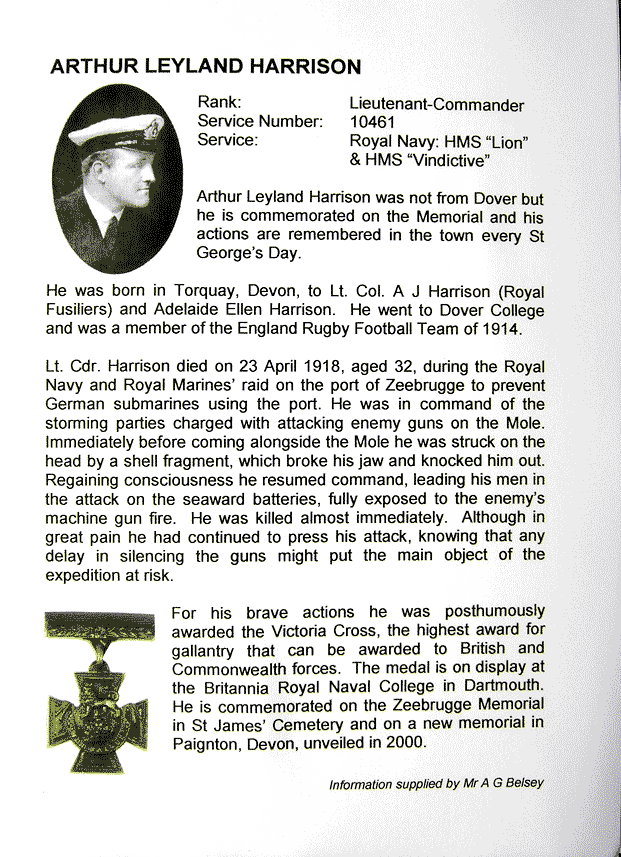 information panel about Arthur Harrison