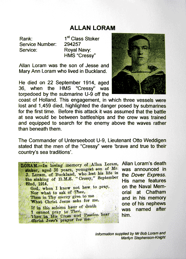 information panel about Allan Loram