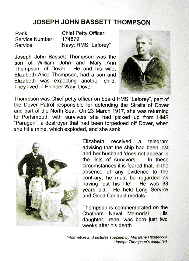 information panel about Joe Thompson