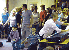the singers performing for the audience