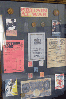 a panel of paperwork from WWII