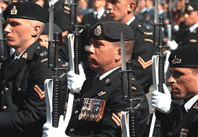 three men with bayonets