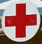red cross from Austin K2 ambulance, detail, by Simon Chambers